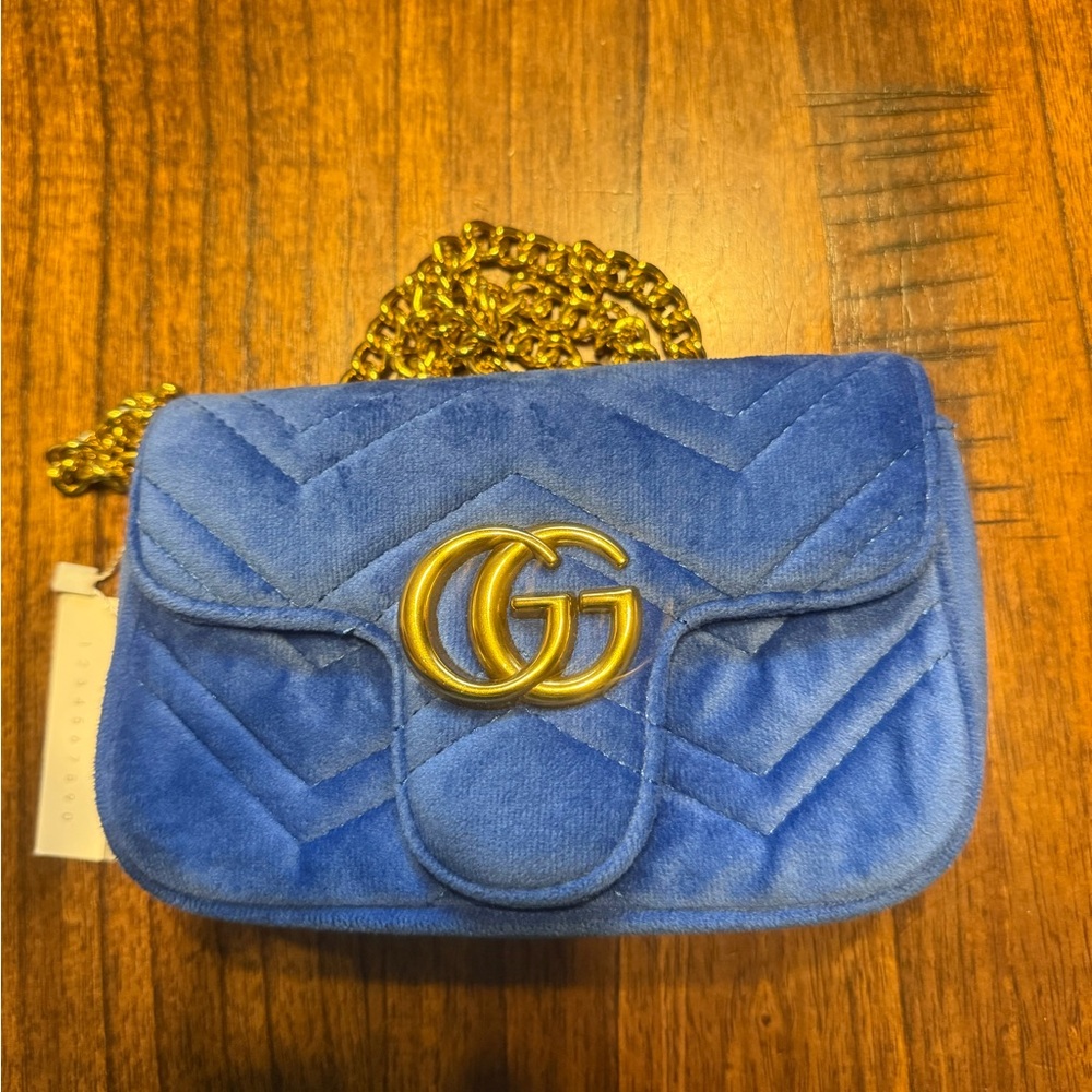 Blue Velvet small crossbody bag